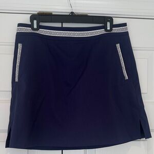 Lady Hagen Navy Blue Golf Skort with IvoryTrim